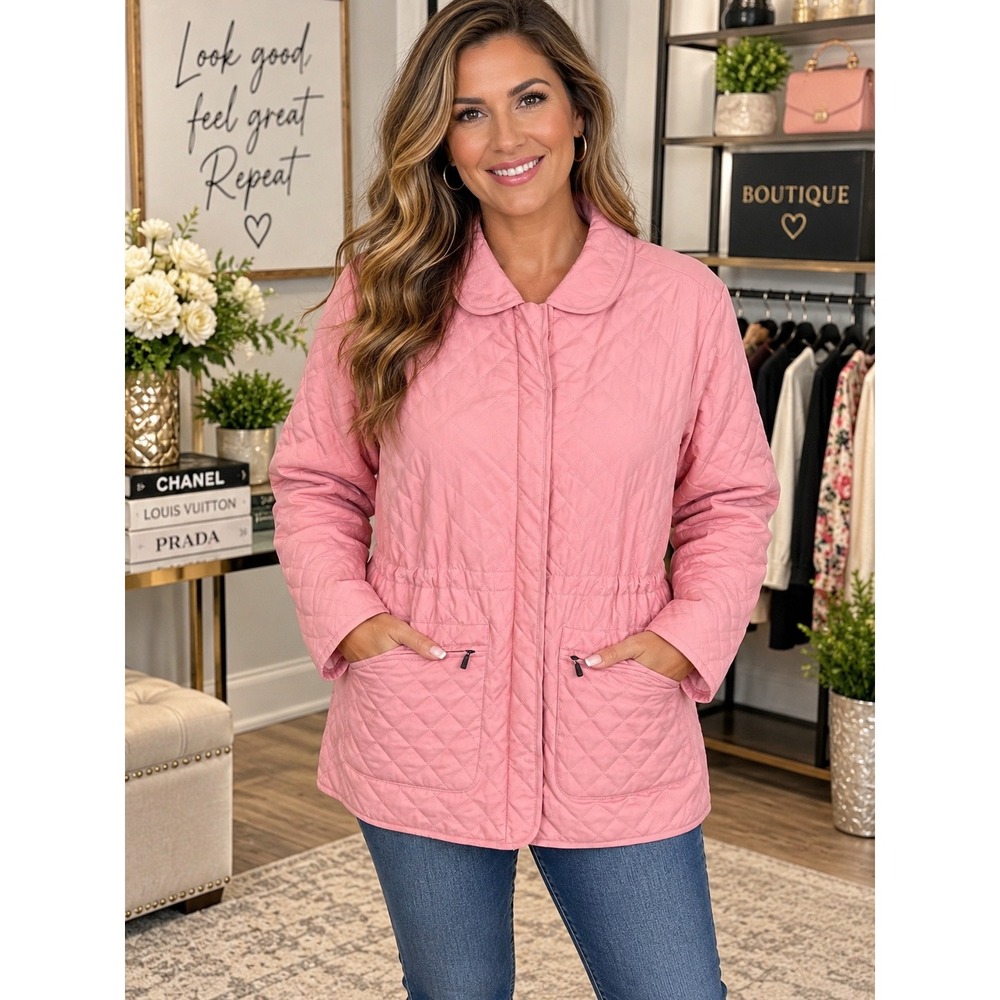 Bobby Jones Womens 100% Silk Quilted Jacket Size Medium